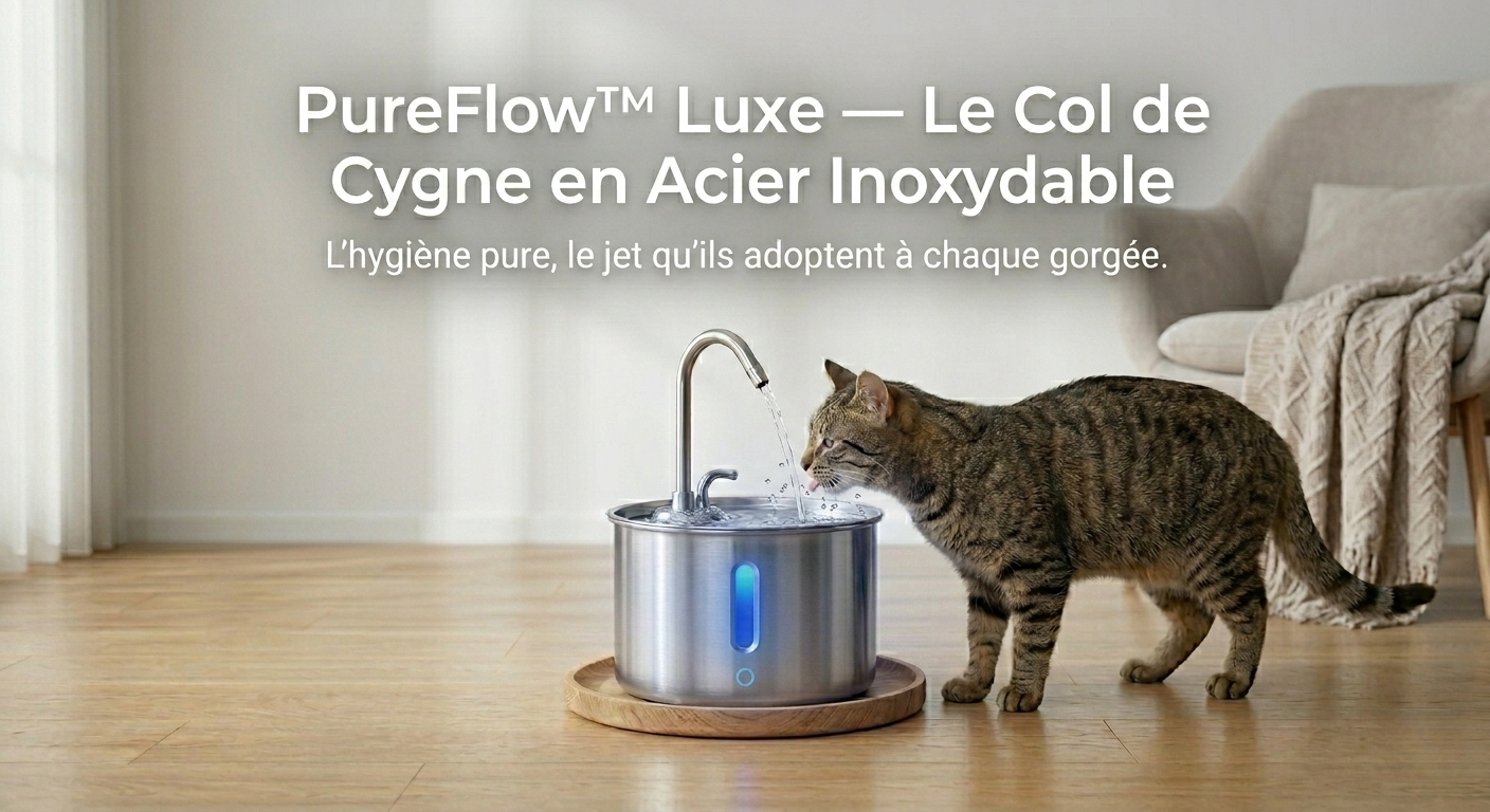 PureFlow™ - La Fontaine Intelligente Sans Fil à Détection de Mouvement + 4 filtres offerts